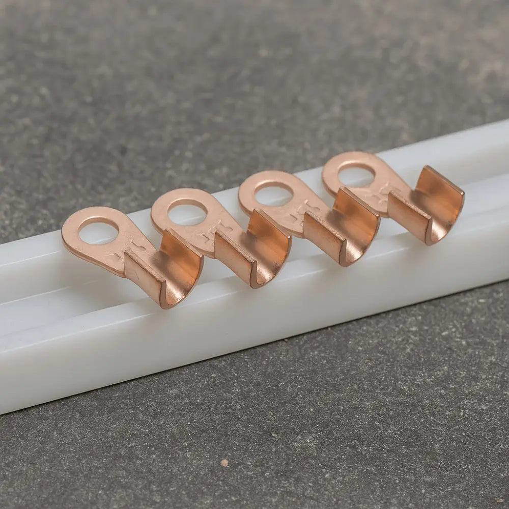 OT Type Wire Terminal Red Copper Bare Nose Lugs Crimp Terminals Round Lug Solid Copper Open Mouth Cable Electrical Connection Vue