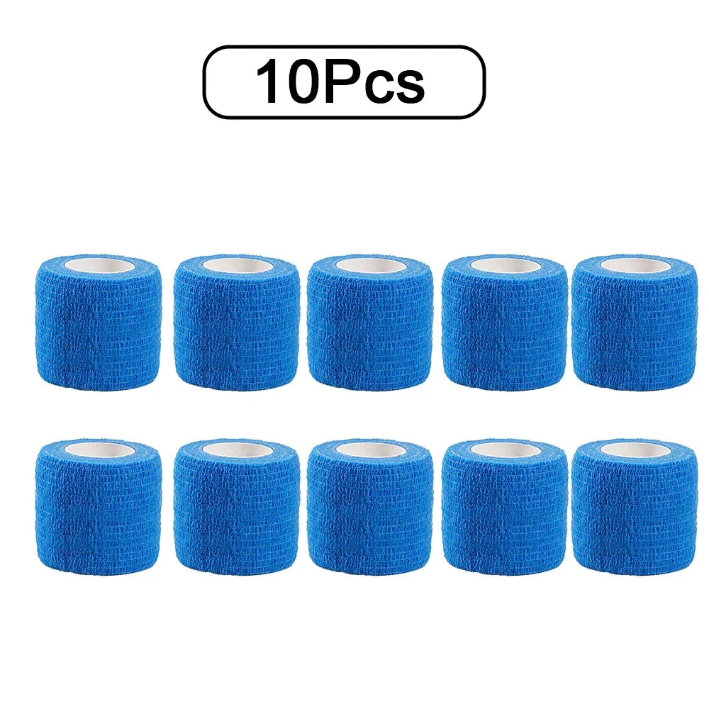 10pcs 2.5/5/10cm Non-Woven Universal Fit for Sports Elastic Foot Support Joint Protection Self-Adhesive Athletic Tape Bandage Vue A0170-Blue 10 Rolls 10cm X 4.5m