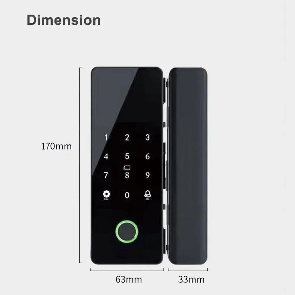 Tuya TYSH Cheap Top Selling Glass Door Keyless Lock Smart Lock For Glass Door Smart Lock For Office Security Vue