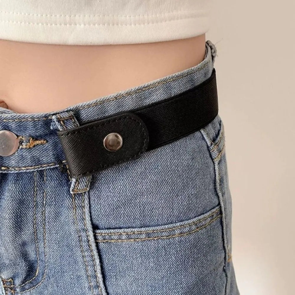 Easy Wear Invisible Belt Stretch Elastic Canvas Buckle-free Belts Vue