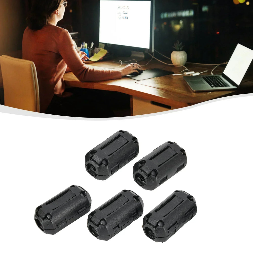 5-Pack Ferrite Bead Clip RFI Noise Filter for USB & Cables Ferrite Noise Filter Vue
