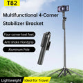 Portable T82 Selfie Stick Tripod Bluetooth Wireless Stabilizer for Live Vlog Video Recording Anti - Shake Phone Camera Mount Vue Default Title