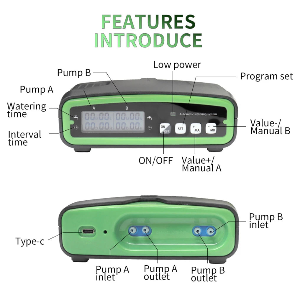 Smart WiFi APP Remote Double Pump Automatic Watering Machine Watering Pot Flower Garden Balcony Drip Irrigation Sprinkler System Vue