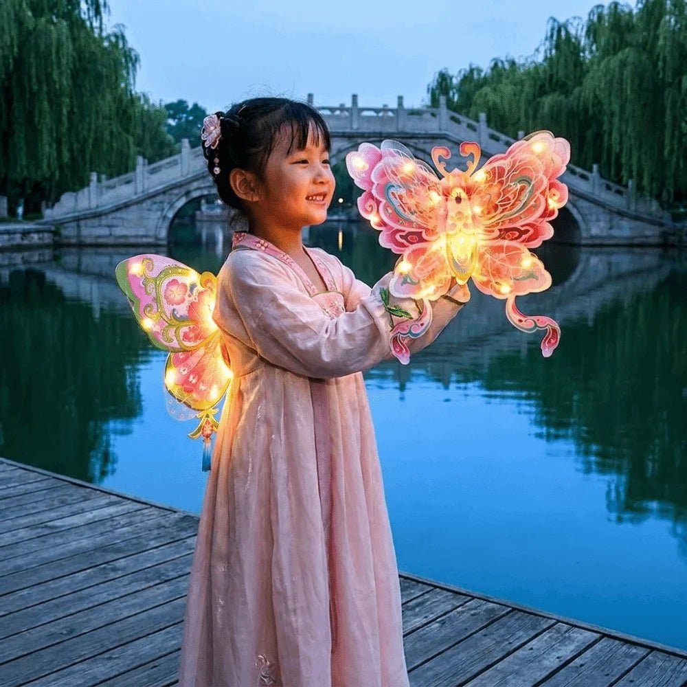 Portable Butterfly Lantern Material Kit Semi-finished Product Luminous Handheld Glowing Lantern Ancient Style Led Vue