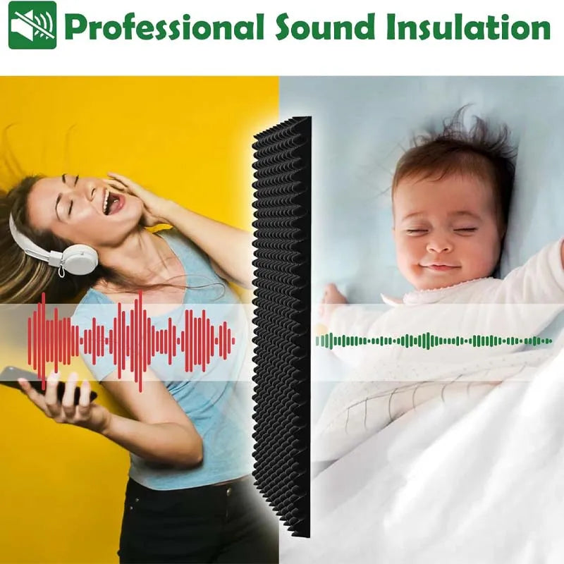 12PCS High Density Acoustic Egg Crate Foam Fireproof Soundproof Panel for Wall Door Studio Home Recording Room Noise Reduction Vue