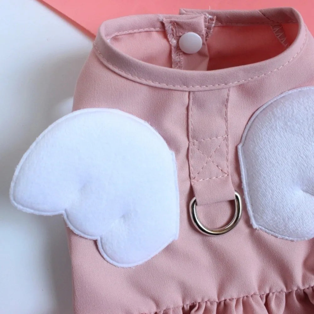 Pet Chest Strap Adorable Dog Wings Skirt Breathable Comfortable Cat Traction Skirt with D Ring Dog Summer Dress Spring Summer Vue