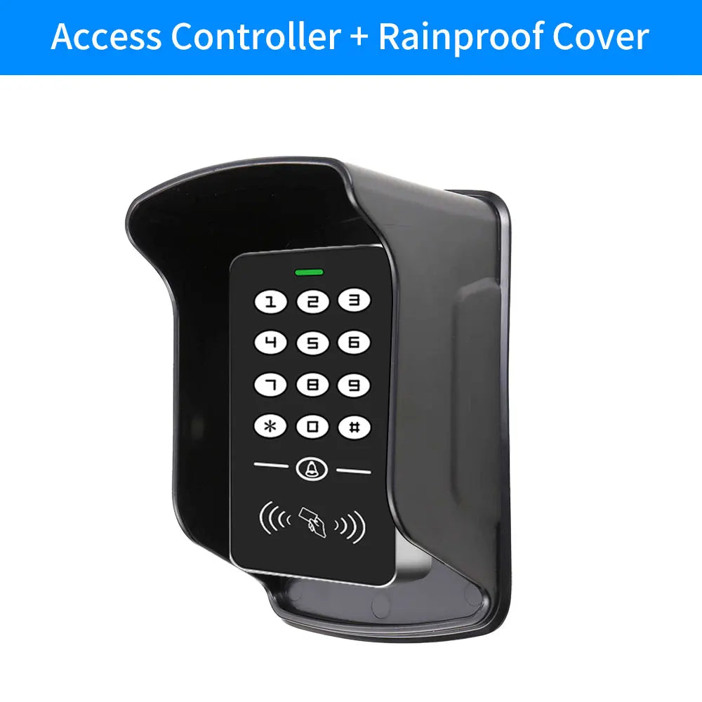 RFID Access Control Keypad Electric Door Opener Waterproof Rainproof Cover Outdoor Electronic Lock System 125Khz EM4100 Keychain Vue A1D-CaseB01