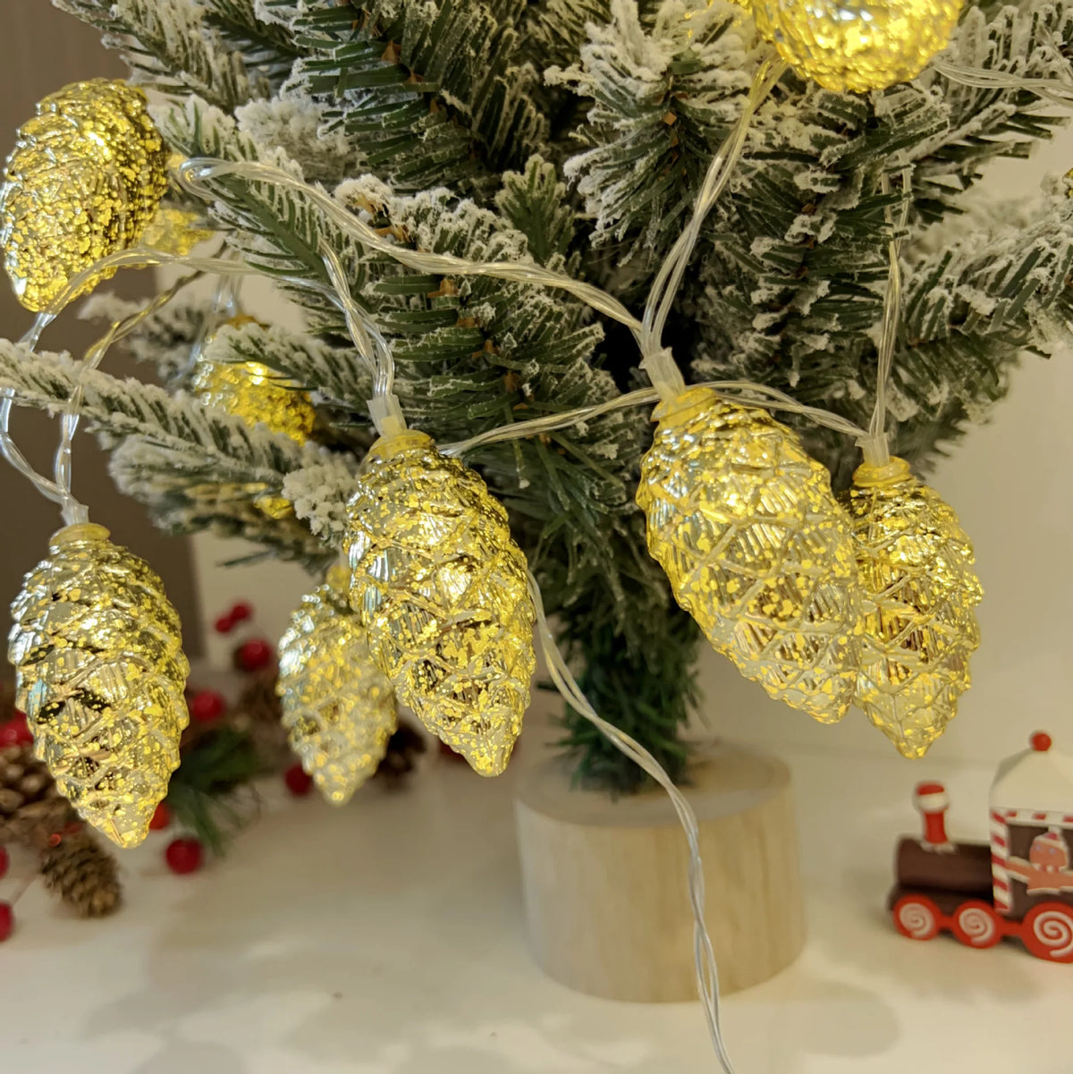 Pine Cones Ornaments Light Christmas String Lights Tree Decoration Indoor Holiday Fairy Lights Holiday Leds Lights 856 Vue