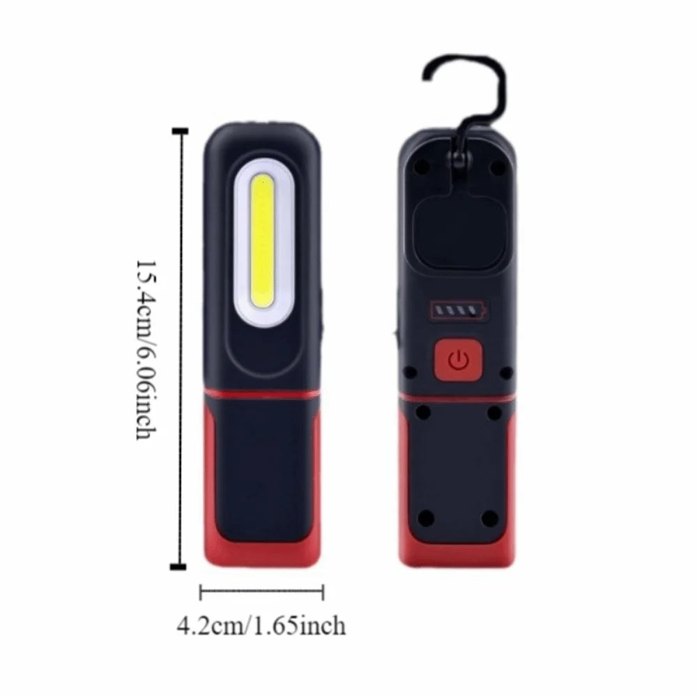 Super Bright LED Work Light USB Rechargeable Powerful Light USB Rechargeable Flashlight with Hanging Hook 360° Rotation Vue