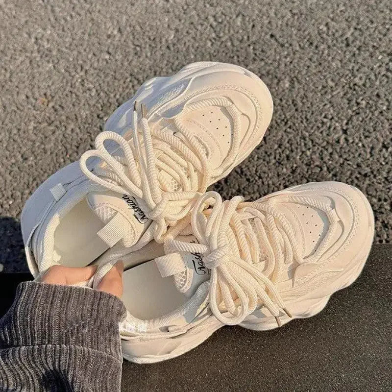 Women's Chunky Platform Sneakers – Thick Sole Height Boosting Platform Sneakers Vue