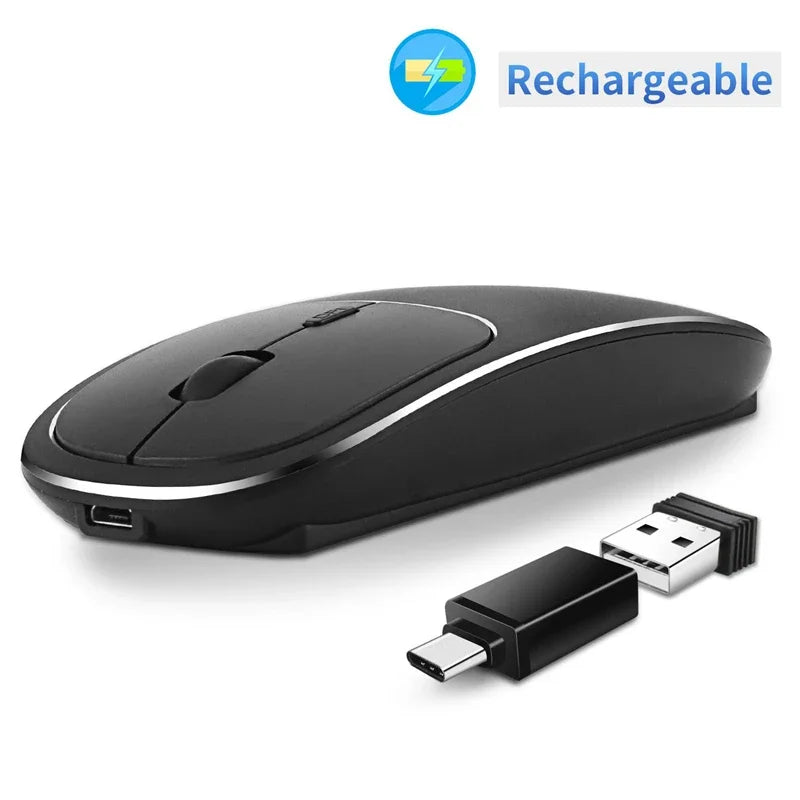 Lenovo Wireless Silent Mouse 2.4G Office Mouse Adjustable DPI Ergonomic Design USB Rechargeable Charging Portable Gaming Mouse Vue Black