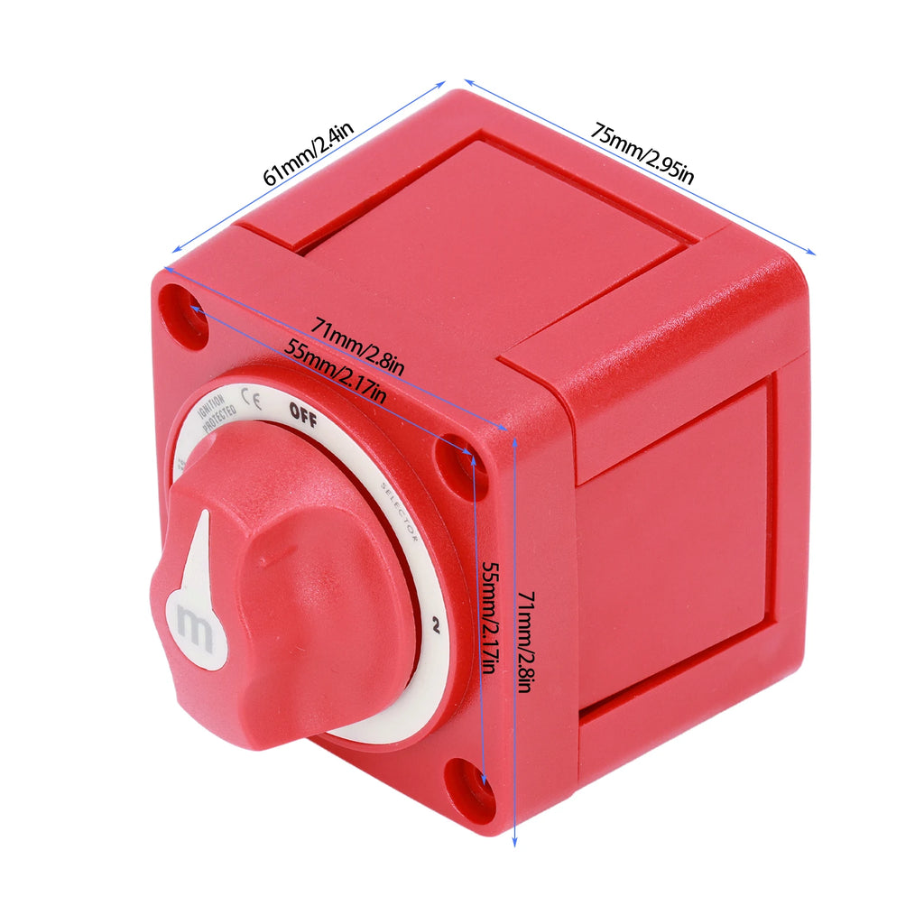 300A Dual-Circuit Battery Isolator Cut-Off 3-Terminal 3-Position Waterproof Suitable for Cars RVs and Marine Vessels Vue