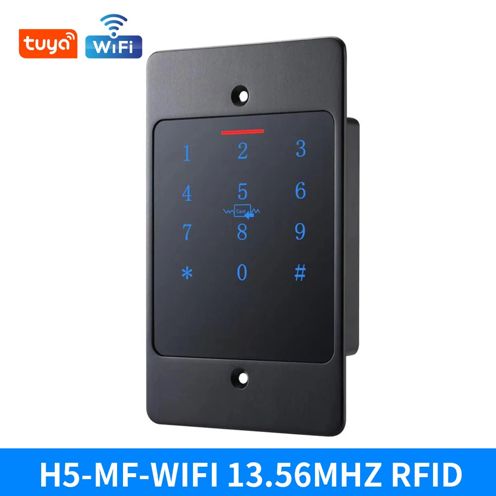 Embedded Waterproof Metal Password Keyboard Support Tuya App WiFi Smart Door Lock Keyboard RFID Access Control Vue H5MF-W-WiFi