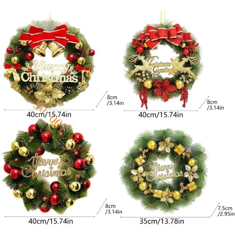 Artificial Pine Christmas Wreath 40cm – Front Door Holiday Decor Christmas Wreath Vue