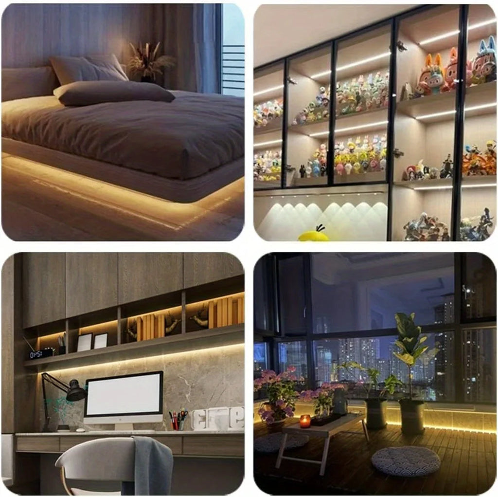 Hand Sweep Sensor LED Strip DIY Foldable Atmosphere Light, Indoor Lighting for Bedroom Bedside Kitchen Cabinet Shelf Gaming Room Vue