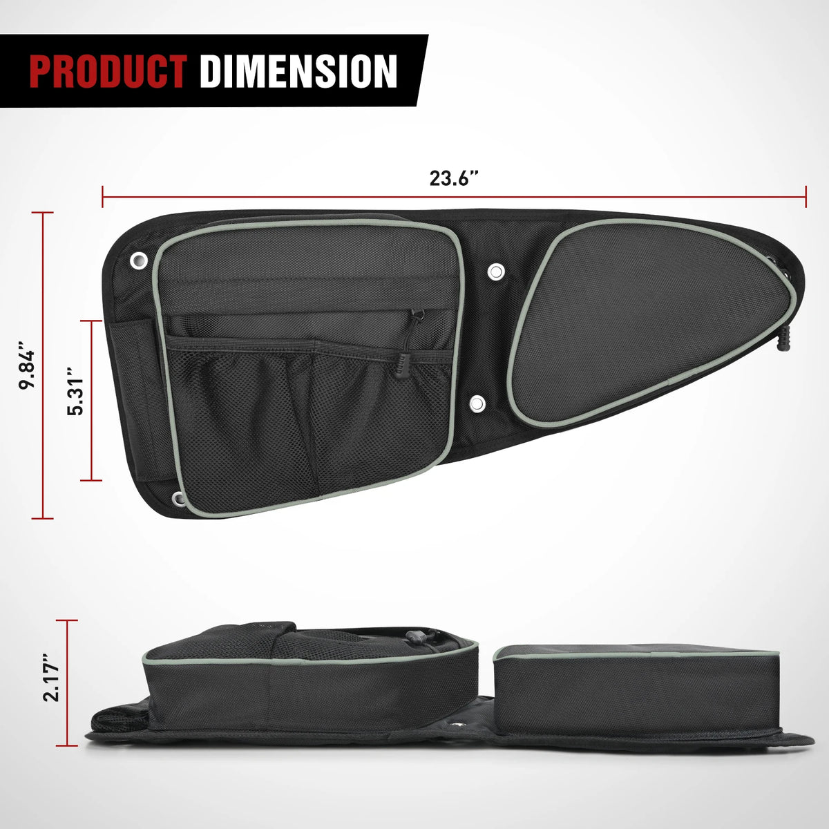 Frokom Front RZR Storage Bags with Knee Protection Pads and Upgraded Zipper - Side by Side Door Bags with Cup Holder Compatible with RZR XP Turbo 1000 Turbo S 900XC S900 S1000 2014-2023 Vue