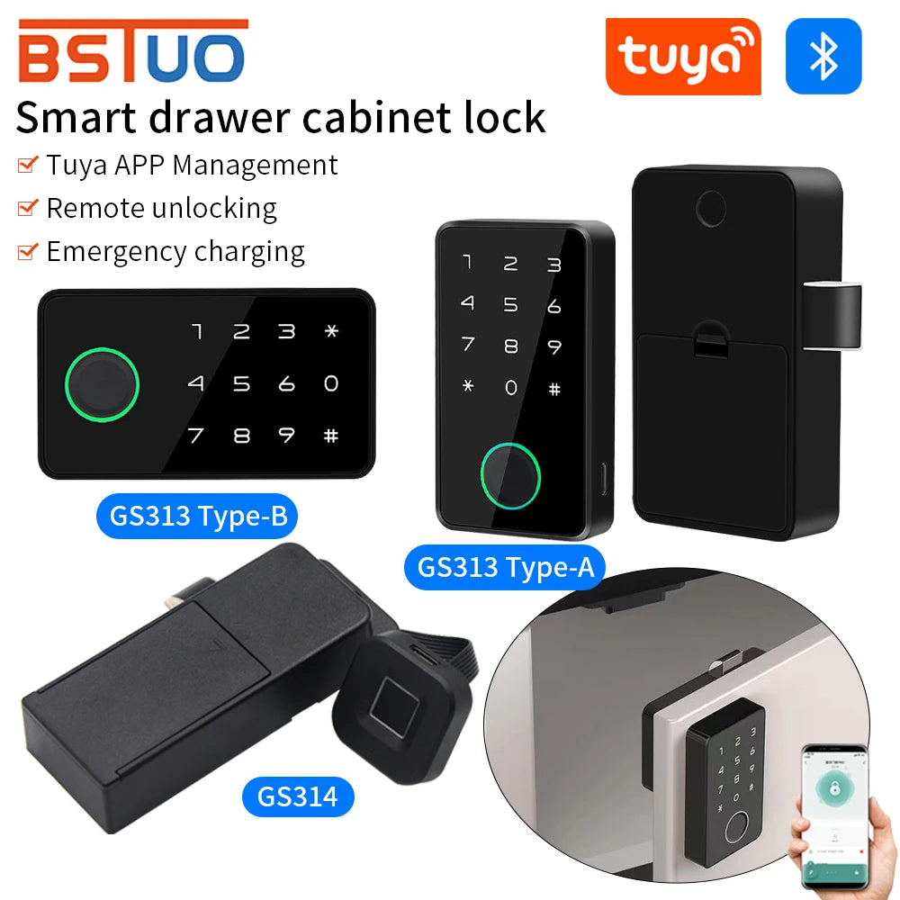 Tuya Smart Security Protection Fingerprint Locks Baby Safety Cabinet Drawer Door Buckle Home Toilet Refrigerator Lock App Unlock Vue