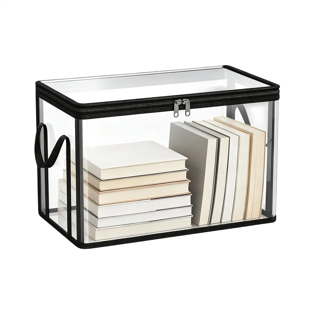 Classroom Storage Bins with Handles & Lids Moving Book Storage Box Multi-Purpose Organizer for Toys Snacks Bedding Clothes Home Vue