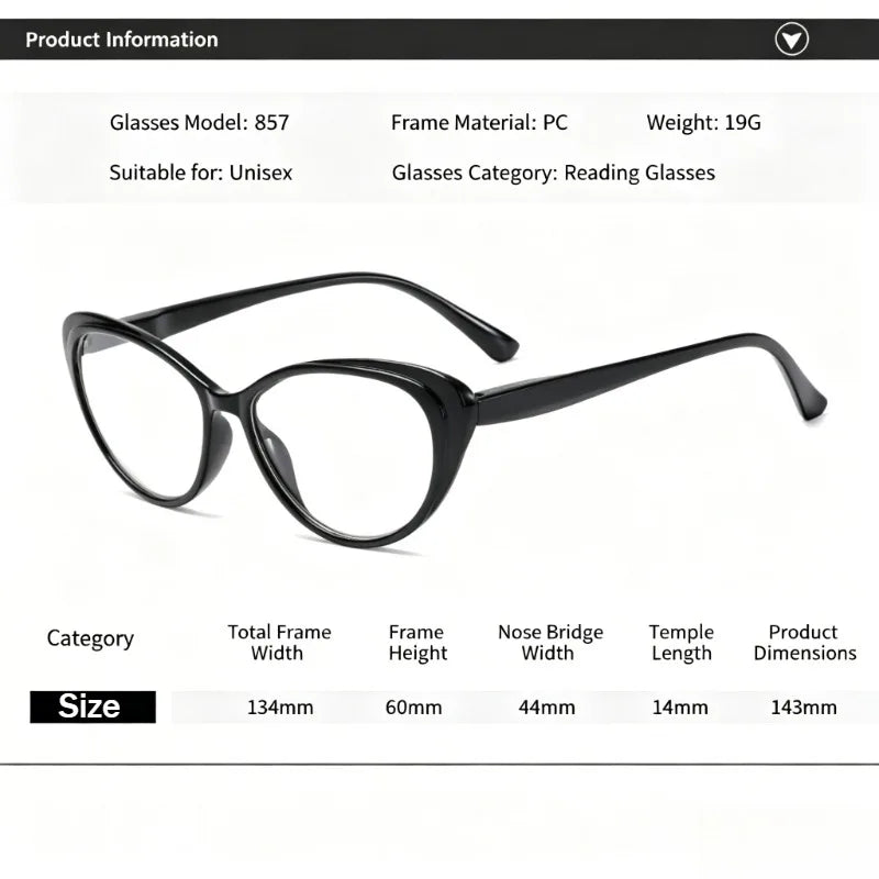 Women's Cat Eye Reading Glasses Blue Light Blocking Retro Reading Glasses Vue