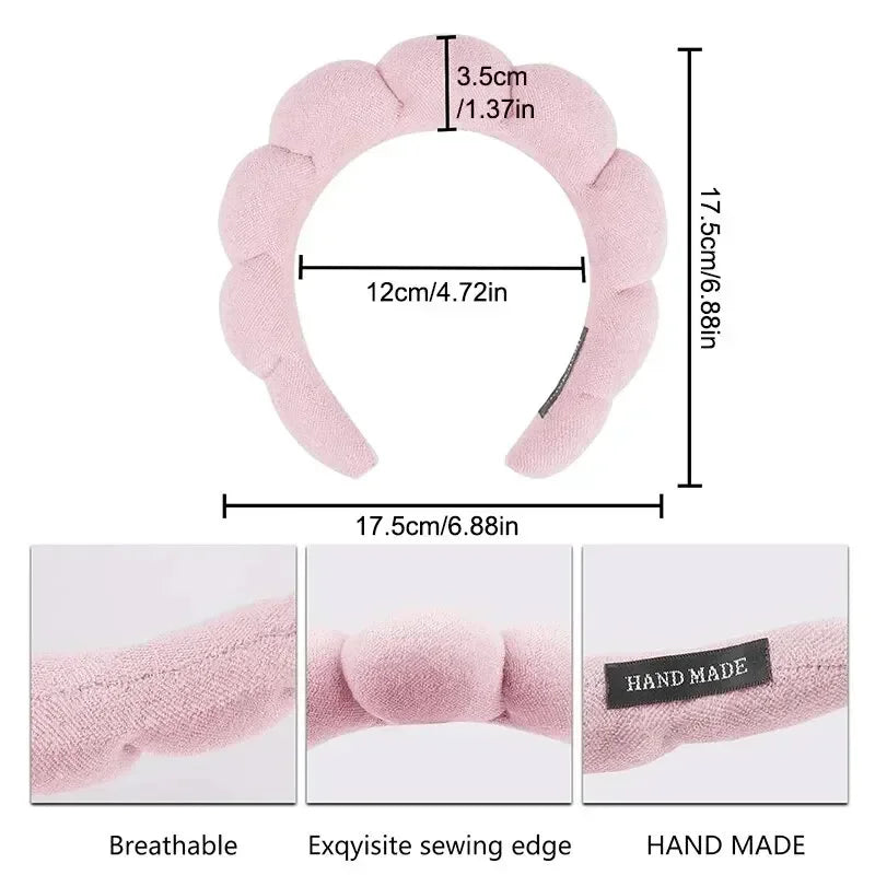3PCS Face Headbands Sponge Hair For Women Puffy Bands Cuff Wristbands Waterproof Bands Absorbent Women Hair Accessories Set Wash Vue