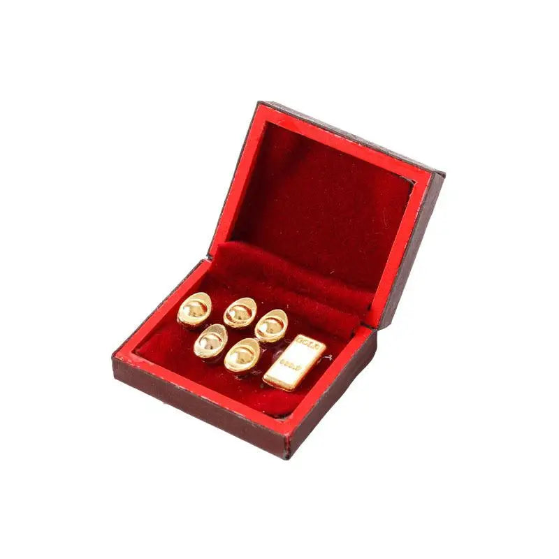 1 Set 1:12 Dollhouse Miniature Vintage Wooden Jewelry Case Mini Jewelry Box Model Decor Accessories Vue A3