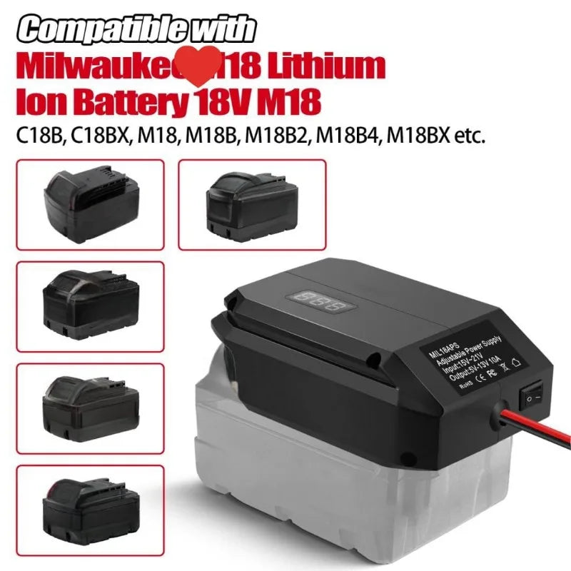 20V To 12V Step-Down Adapter Compatible with For Makita/Milwaukee/Bosch 18/20V Lithium Batteries for DIY Remote-Control Toy Cars Vue