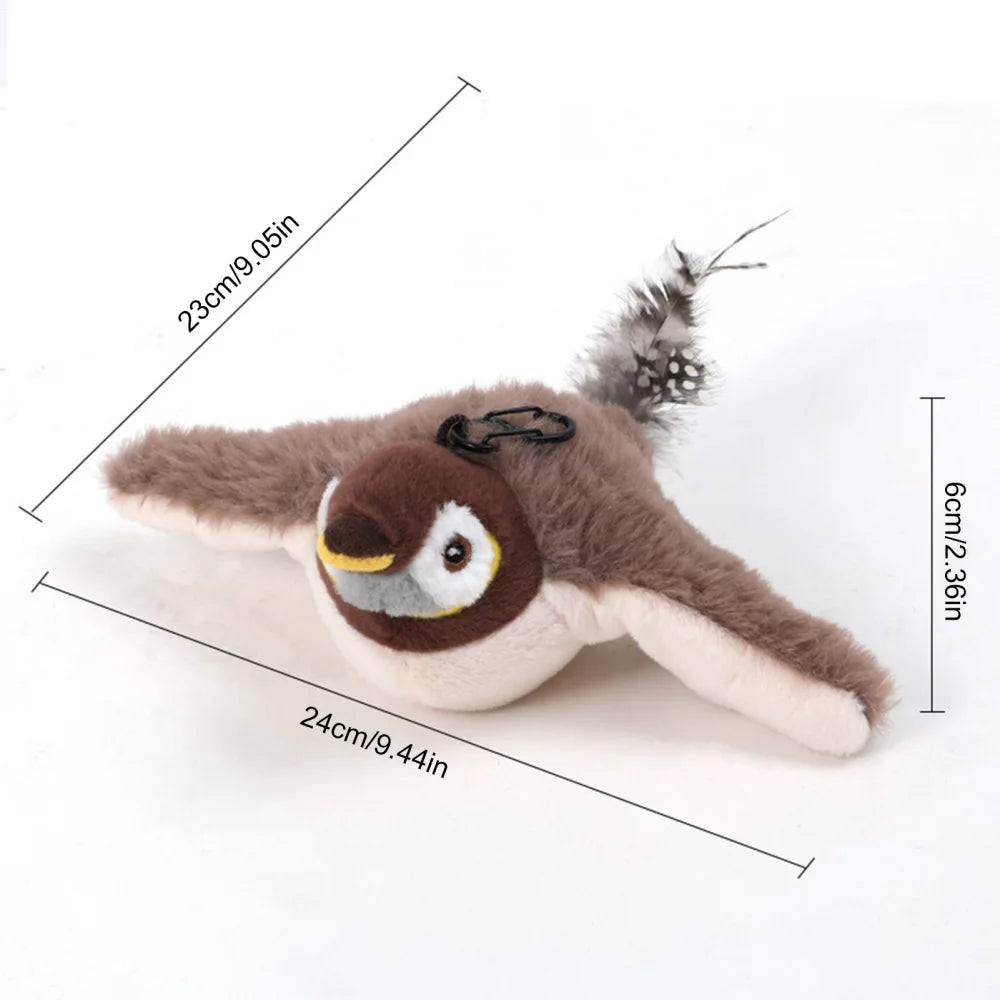Cat Interactive Toy Chirping Bird , 500mAh Rechargeable Interactive Flapping Chirping Bird Cat Toy Smart Simulation Bird Toy Vue A