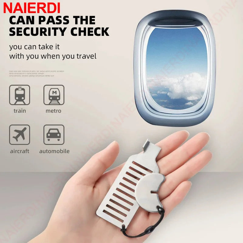 NAIERDI Stainless Steel Portable Door Lock Anti-theft Lock Heavy Duty Security for Home,Hotel,Apartment,College Dorm & Travel Vue
