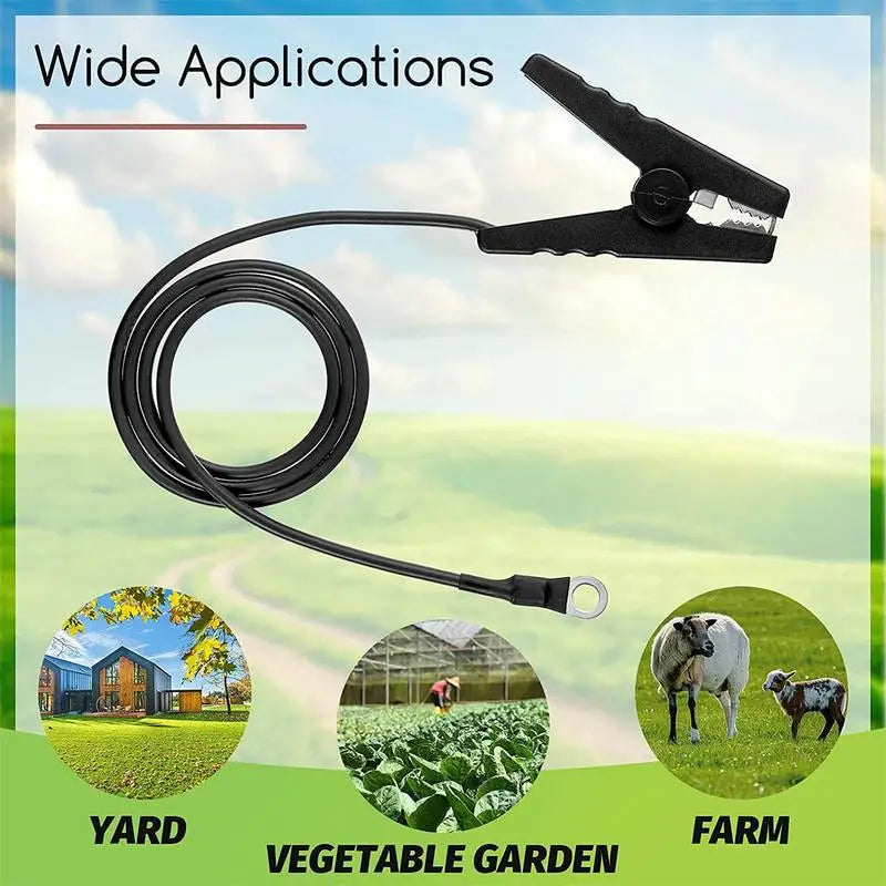 Electric Fence Lead Wire with Alligator Clips – 2 Pack, 3ft Fence Lead Wire Vue