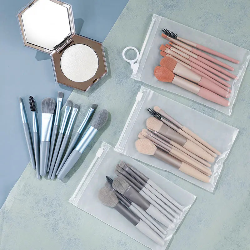 8pcs Makeup Brush Set, Professional Cosmetic Tools, Foundation Powder, Eyeshadow, Kabuki Blending, Beauty Tool Vue