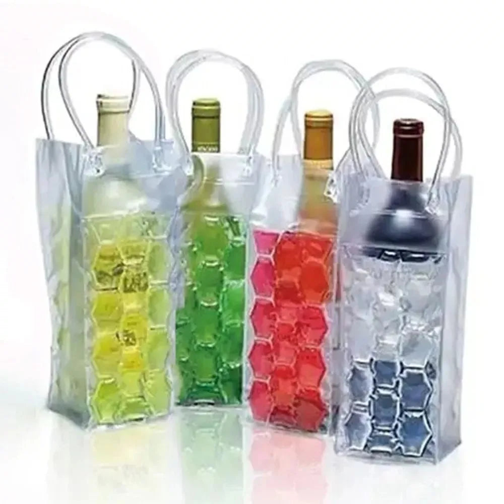 Outdoor Beer Iced Tote Bag Practical Portable Wine Bottle Freezer PVC