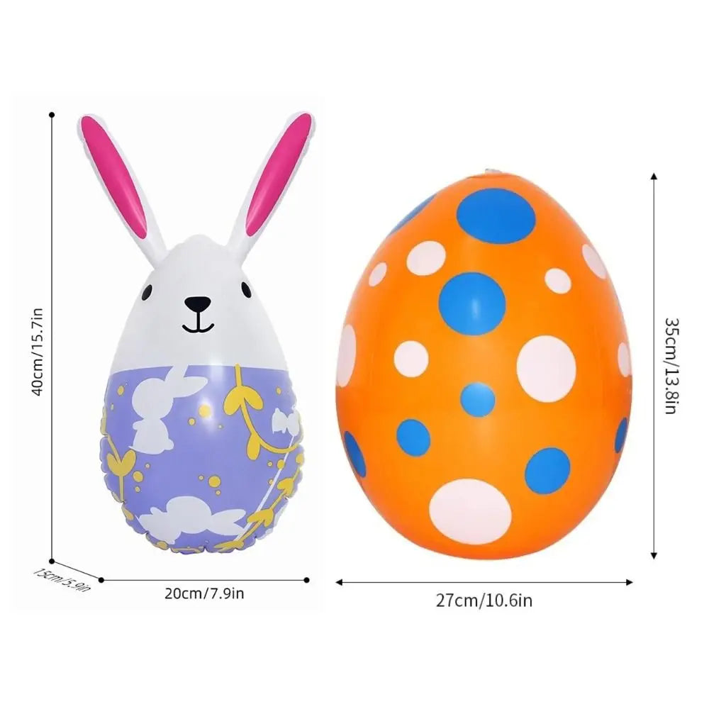 Easy Use Safe Easter Inflatable Rabbit PVC Cute Easter Rabbit Ornament Reusable Waterproof Easter Rabbit Eggs Balloon Gift Vue