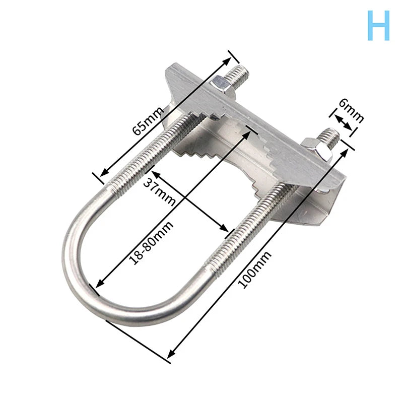 M6 U Bolts Mounting Hardware Heavy Duty Anti-Rust Mast To Mast Clamp V Jaw Block Mount Bracket Kit For Outside Home Antenna Vue A8