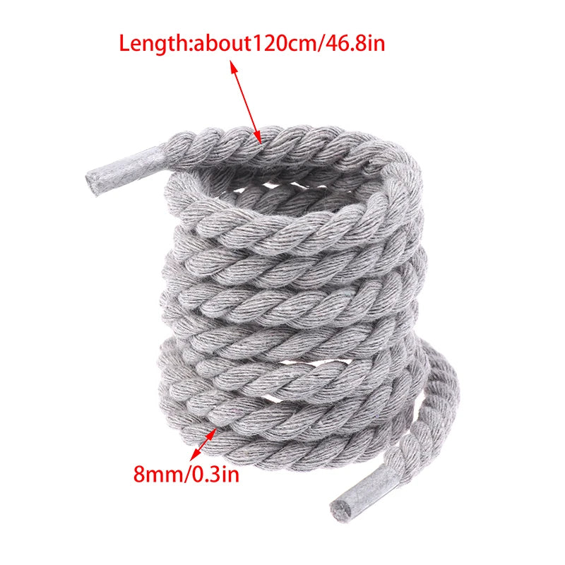 2Pcs Round Thick Rope Laces Polyester Cotton High Quality Solid Color Laces 0.8cm120cm Width 5Colors Bold Shoelaces Vue