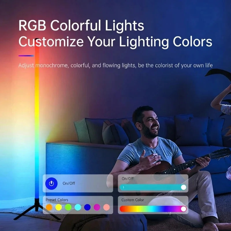 Smart RGB LED Corner Floor Lamp 103CM Remote Control Standing Stand Light for Bedroom Living Room Atmosphere Decor Lamp Vue