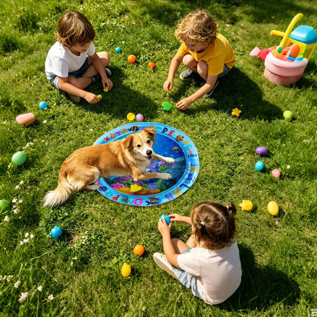 Thicken Interactive Cat Play Mat Water Bed Sensory Pet Supplies for Puppy Kitten Indoor Outdoor Home Living Room Balcony Summer Vue