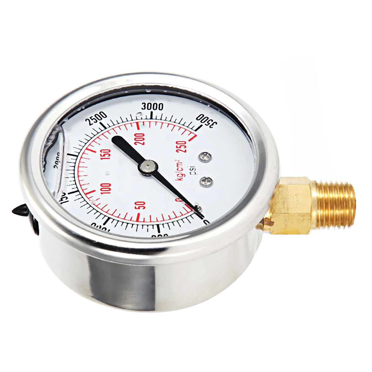 Fuel Pressure Gauge Fuel Pressure Liquid Filled Gauge Stainless Steel Hydraulic Liquid Filled Fuel Pressure Gauge 0-3500 PSI Vue