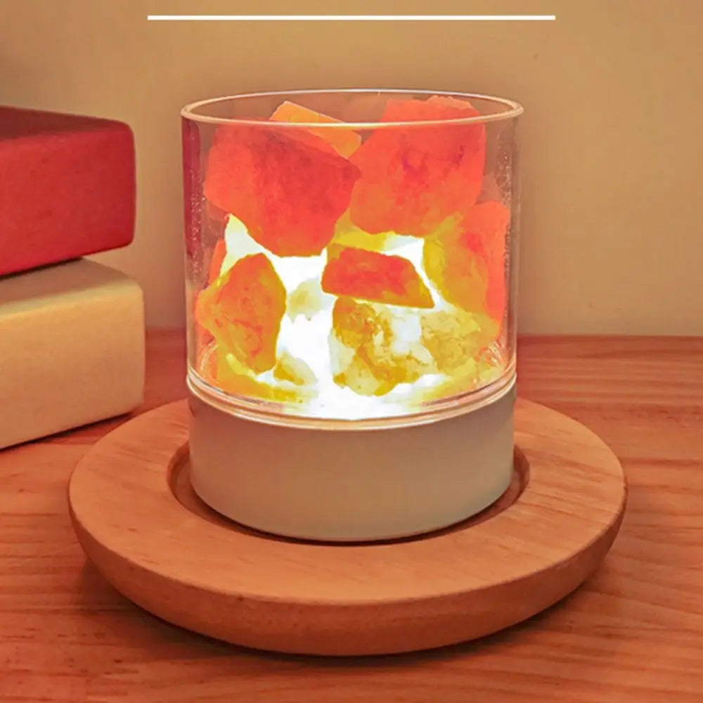 Natural Crystal Salt Lamp USB Powered Eye Protection Table Lava Lamp 7 Color Lights LED Table Light Home Decor Vue