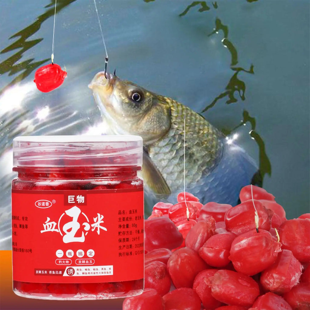 80G Blood Corn Fish Attractants Concentrated Fish Bait Additive Fish Lures For Trout Carp Snakehead Tilapia Bighead Quick Lure Vue