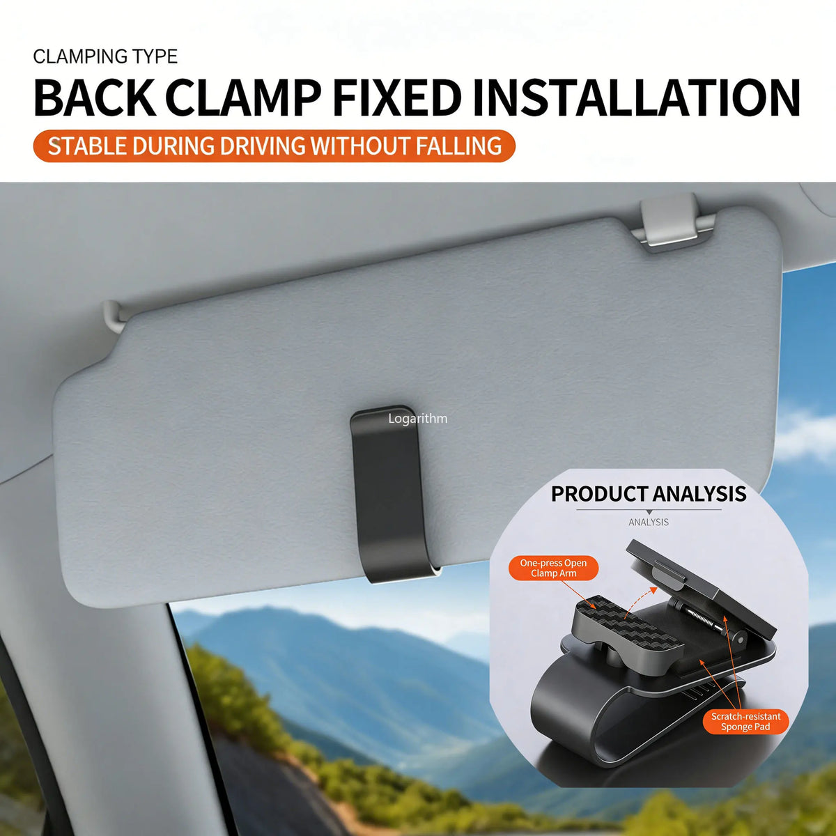 Car Sun Visor Storage Clip - Stable Sunglasses/Eyeglasses Holder with Card Ticket Organizer | Essential Car Interior Accessory Vue