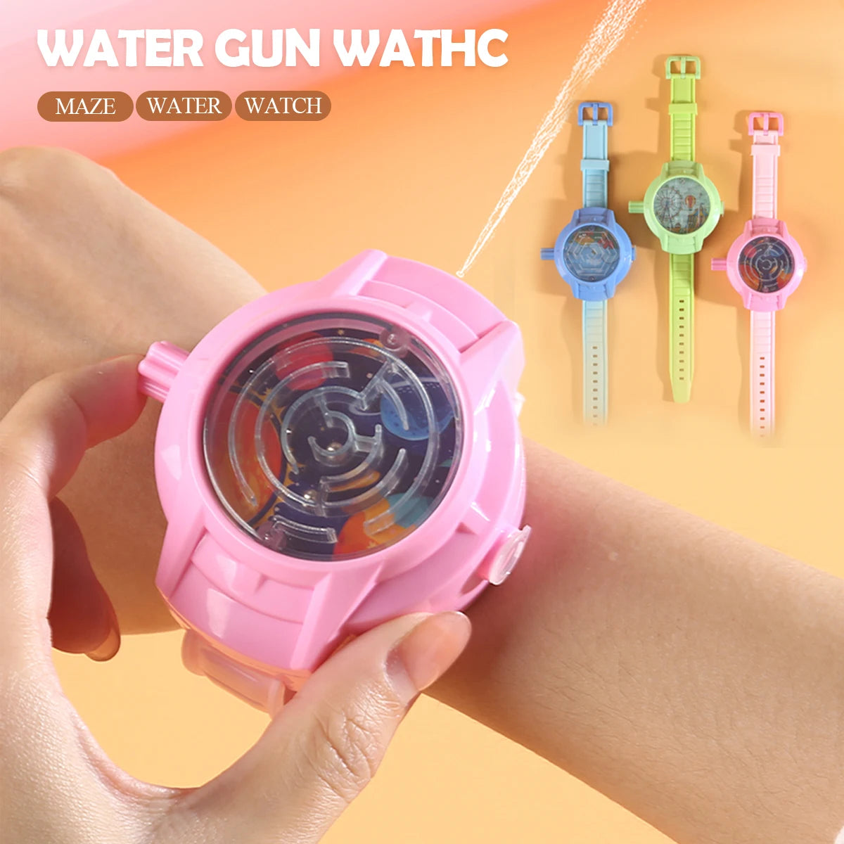 Water Gun Watch, 3 Colors Random Shipment Fun Water Batter Outdoor Indoor Shooting Water Play Game Gifts for Boys and Girls Vue