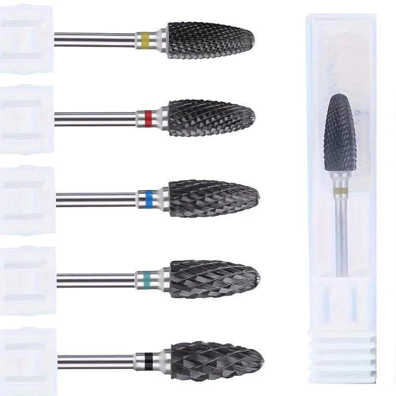 3/32 Safe Professional Black Ceramic Nail Drill Bits Nail Cleaning Polishing Head for Manicure Gel Polish Removal Vue