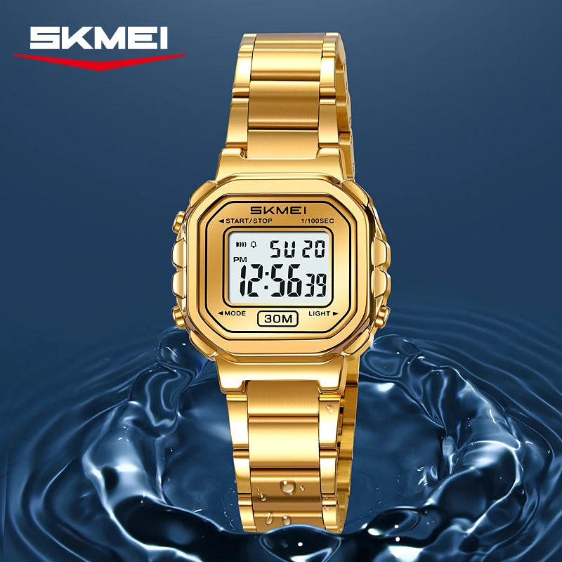 SKMEI 2387 Women's Digital Sport Watch | Stainless Steel Women's Digital Watch Vue