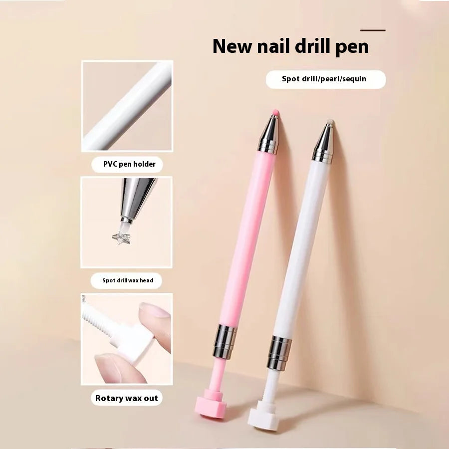 1 nail self-adhesive rhinestone pen, gemstone picker, nail art auxiliary tool, rotatable pen tip for waxing, crayon point brush Vue