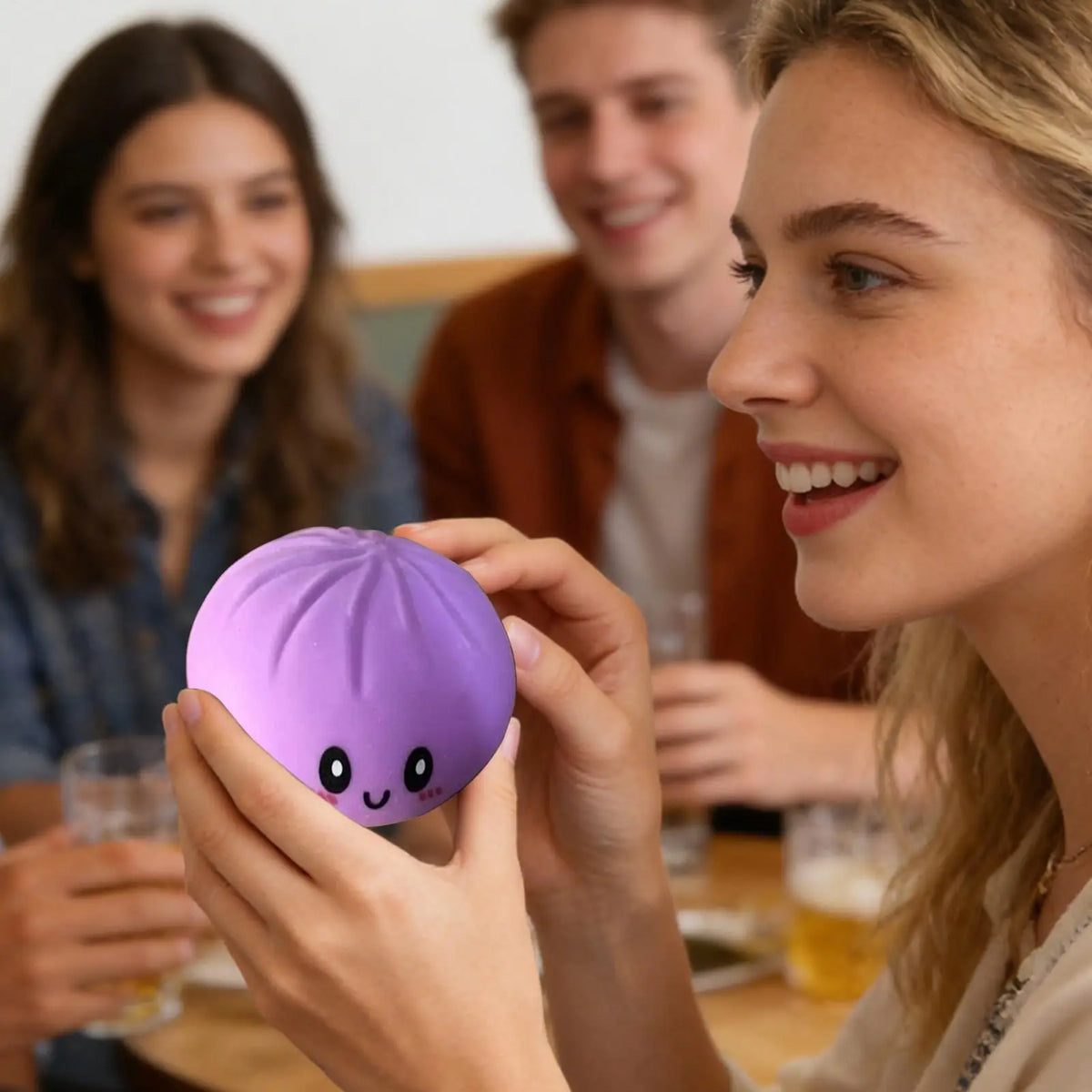 Cute Dumpling Slow Rising Stress Squeeze Toy, Rebound Relaxation Fidget for Adults, Kids, Teens Home, Office, Travel, School Vue