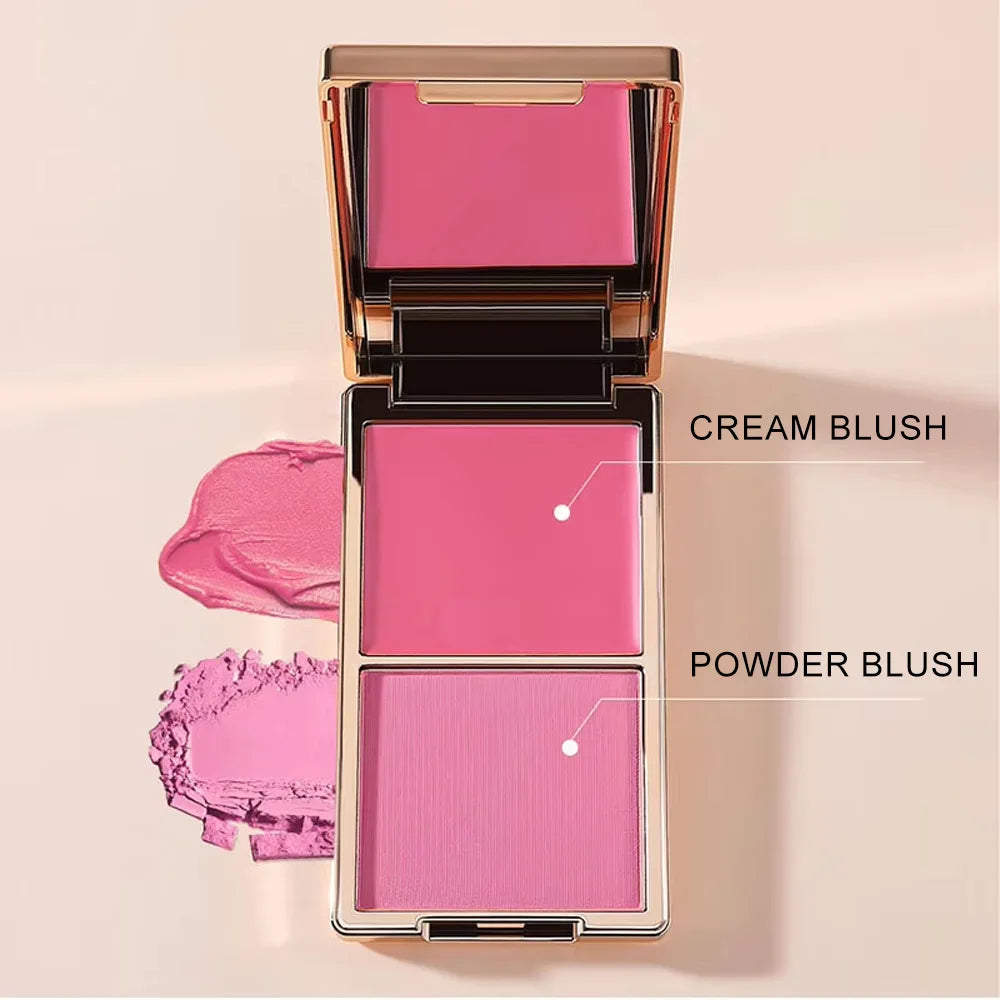 Makeup Blush Palette Custom Logo Luxury 2 in 1 Cream Powder Blush Private Label Long Lasting Vegan Waterproof Pigment Cosmetics Vue