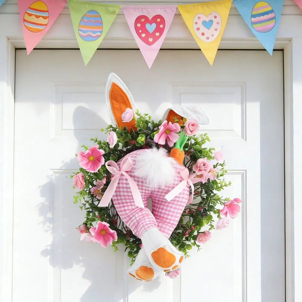 Realistic Design Easter Bunny Wreath Fresh Decoration Reusable Material Bunny Bottom Wreath Realistic Wreath Easter Decoration Vue