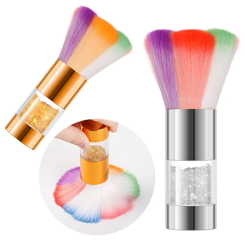 Large Fluffy Makeup Brushes Rainbow Multicolor Petal-Shaped Bronzer Powder Brush for Coverage Loose Blending Buffing Foundation Vue