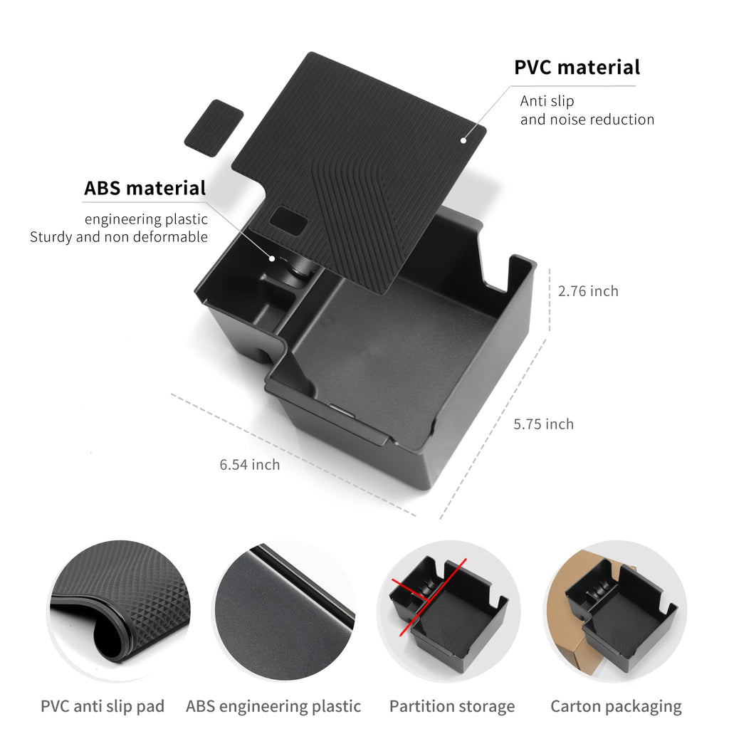 Smabee for Kia EV9 2024 2025 Center Console Armrest Storage Box Car Tray Organizers Accessories Tidying Black Vue