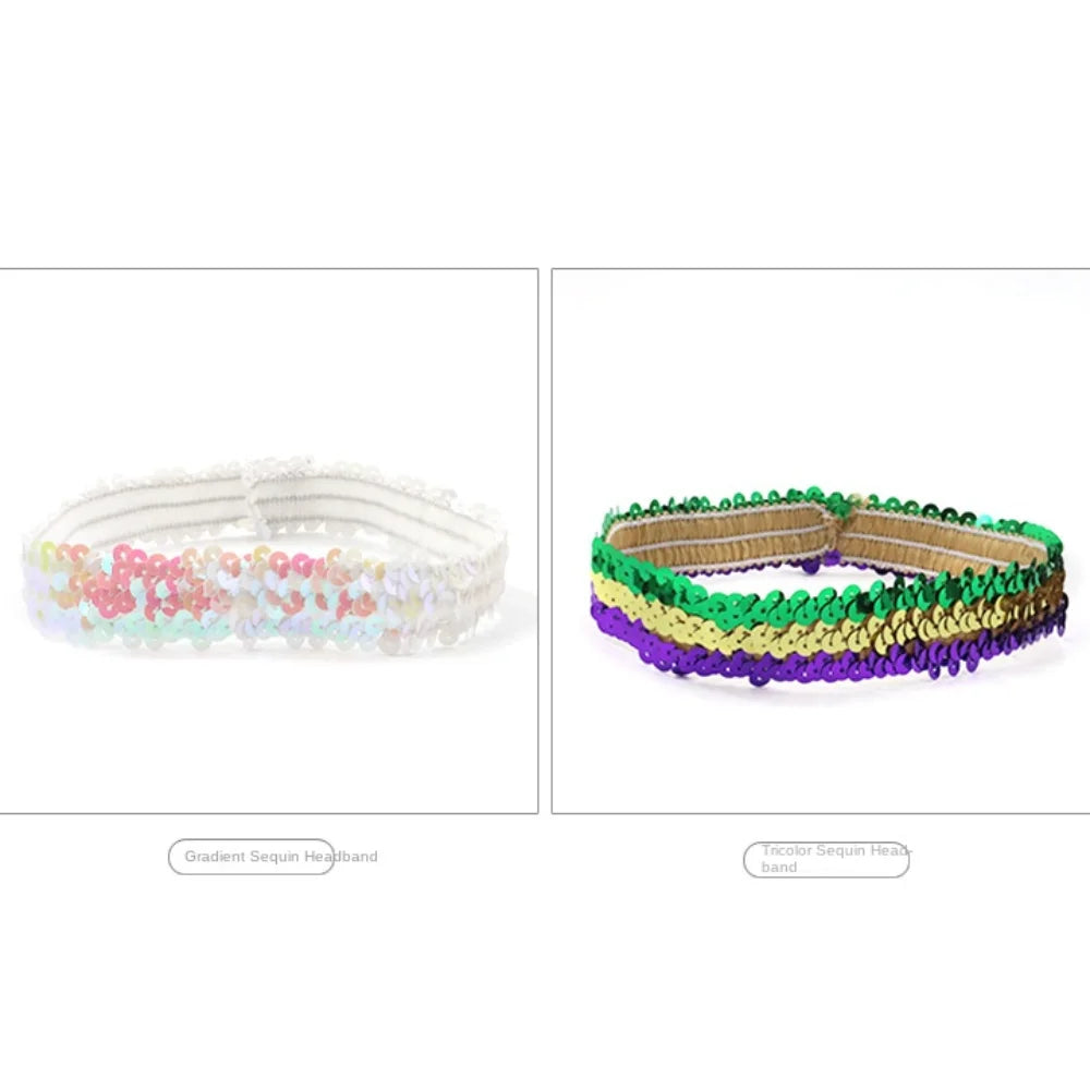 Party Indian Sequins Sequin Headband Shiny Bow Hair Accessories